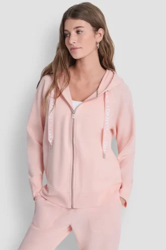 Zweifarbiger Kapuzenpullover mit Logo und Kordelzug Zweifarbiger Kapuzenpullover mit Logo und Kordelzug