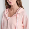 Zweifarbiger Kapuzenpullover mit Logo und Kordelzug Zweifarbiger Kapuzenpullover mit Logo und Kordelzug